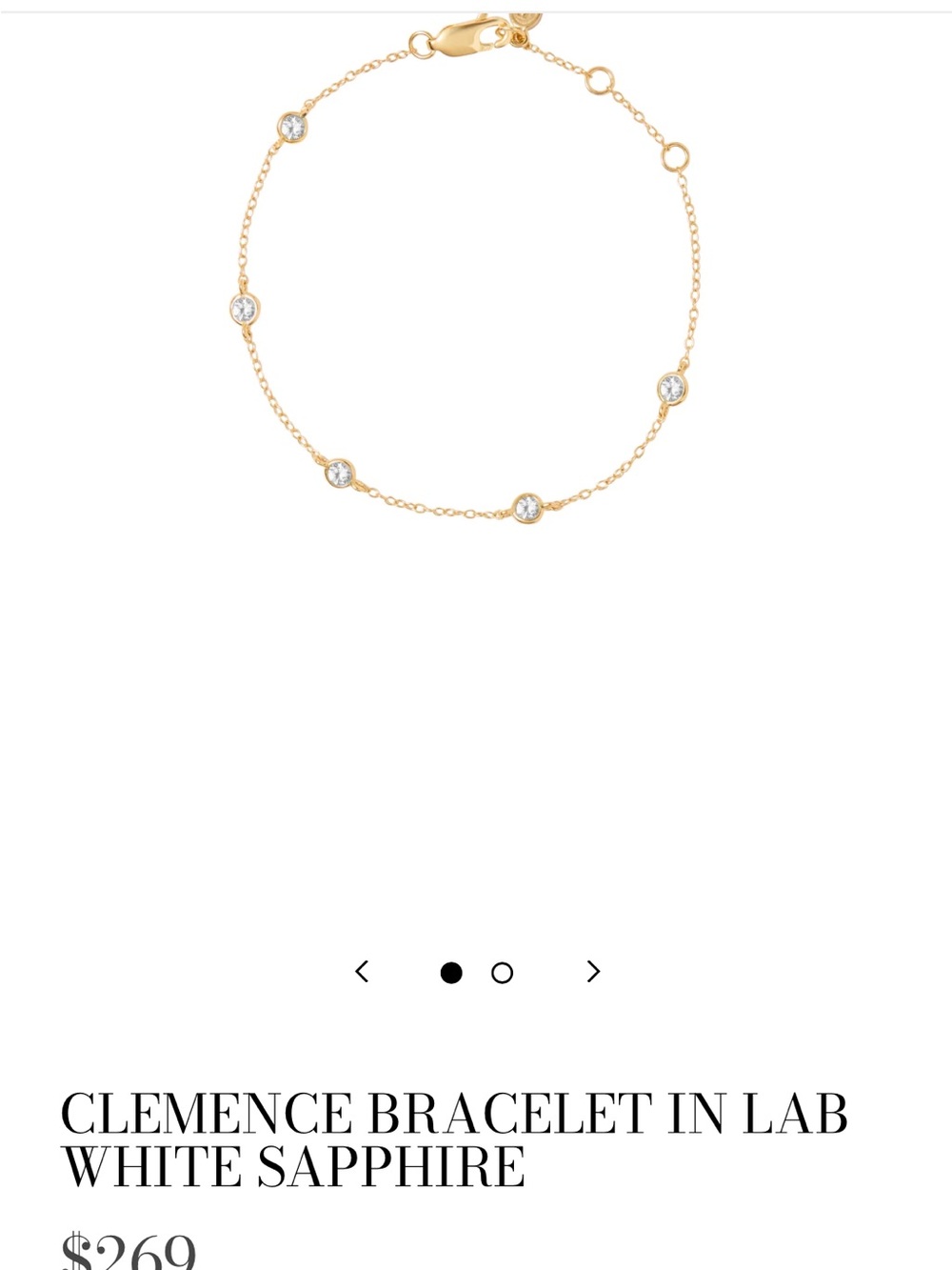 Dorsey CLEMENCE BRACELET IN LAB WHITE SAPPHIRE $270 USD retail